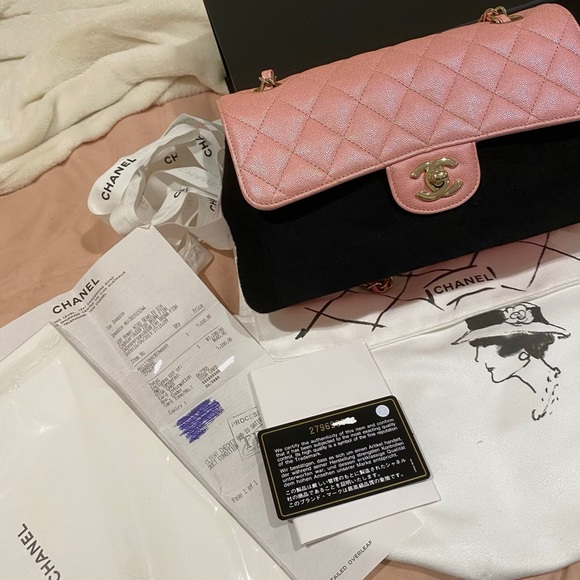 ❌SOLD❌ CHANEL 19S Iridescent Pink Caviar Small CF - Picture 15 of 15